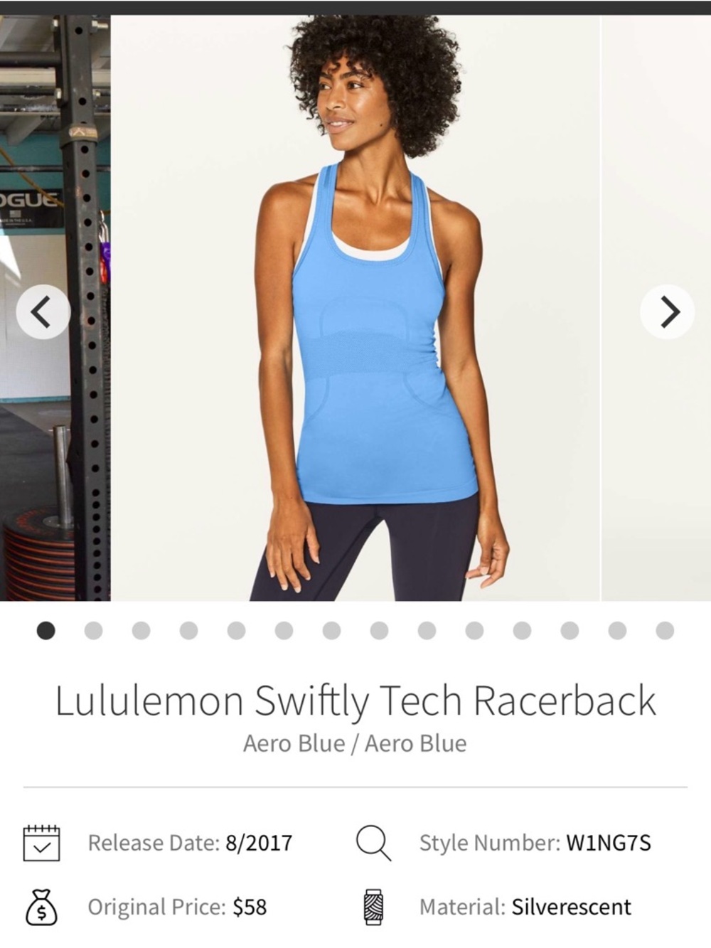 Lululemon Swiftly Tank-Size 6-Aero Blue